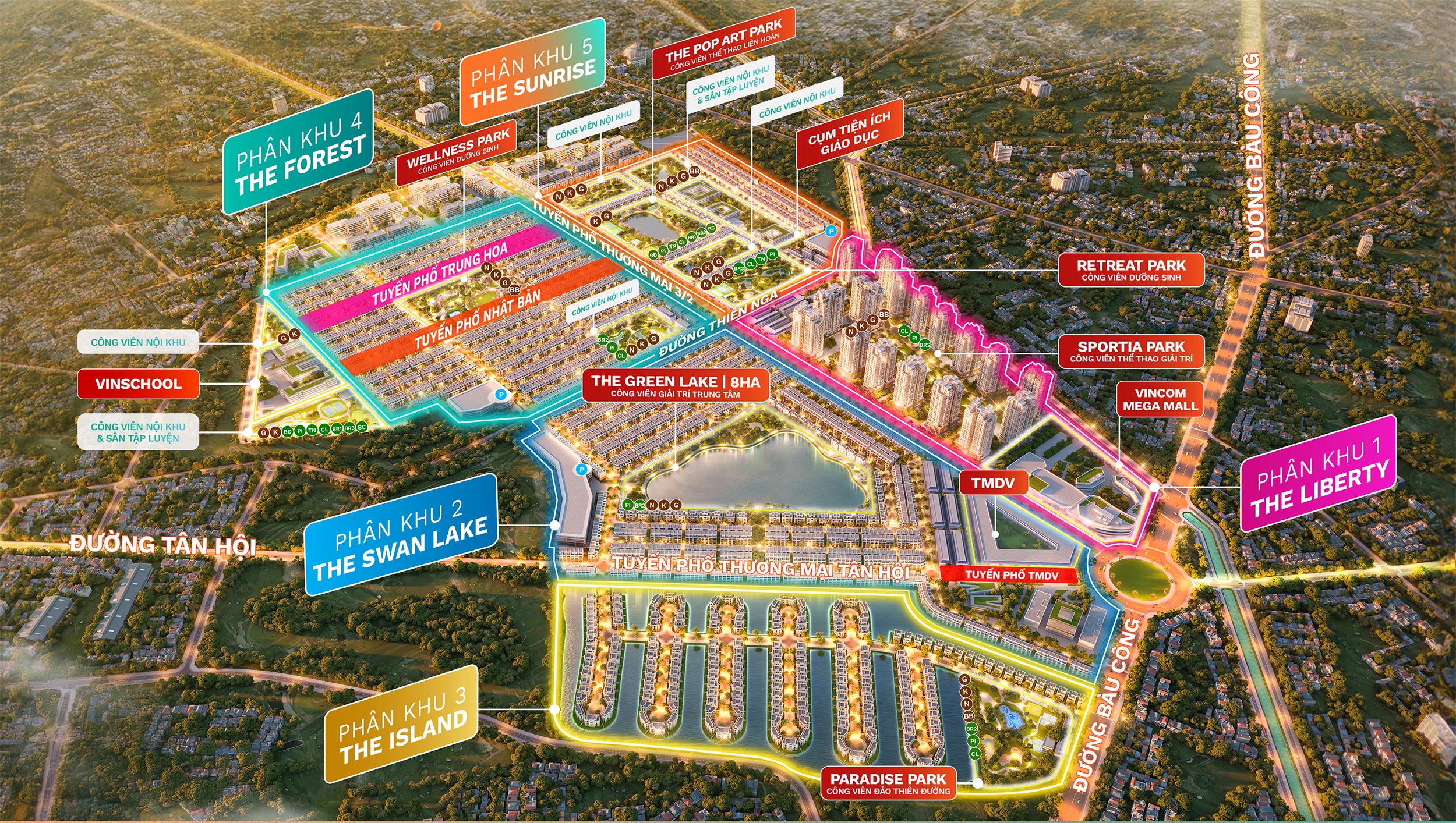 Mặt bằng tiện ích 3D Vinhomes Green City – quy hoạch đô thị all-in-one