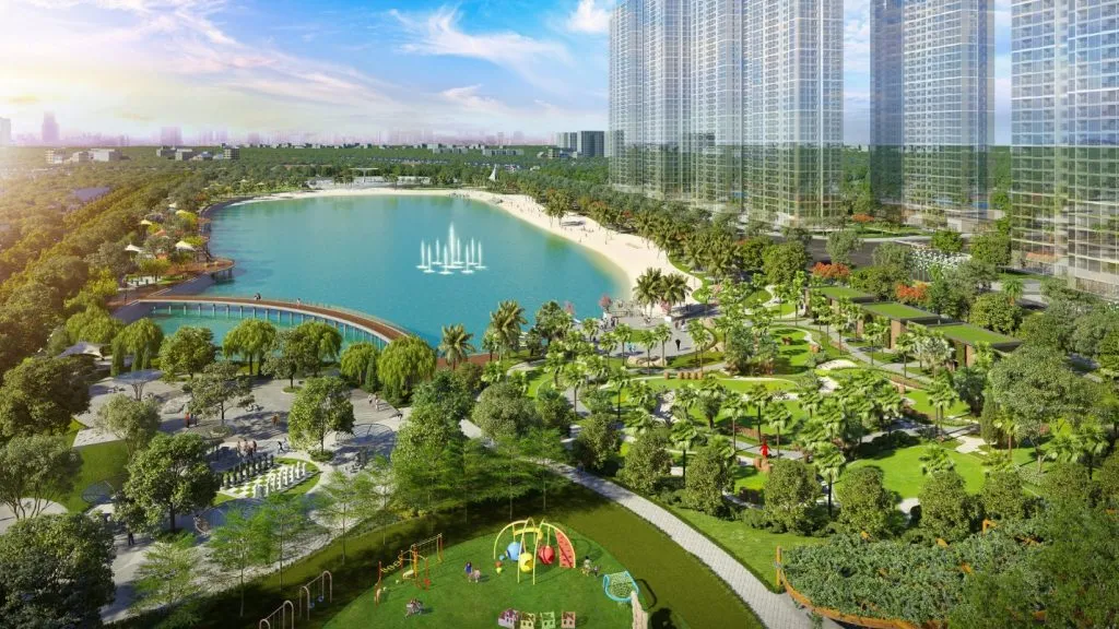 Phối cảnh khu nhà ở sinh thái Vinhomes Hóc Môn Tây Bắc TP.HCM nhìn từ trên cao