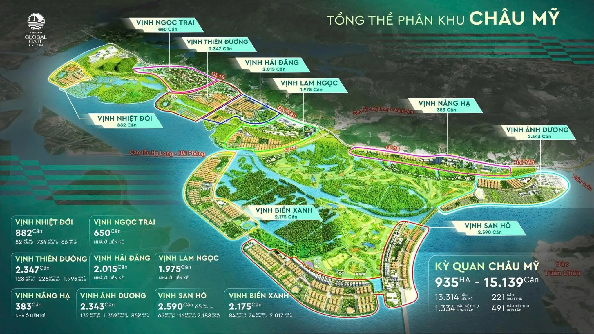 Mặt bằng phân khu Châu Mỹ dự án Vinhomes Global Gate Hạ Long – quy hoạch chi tiết