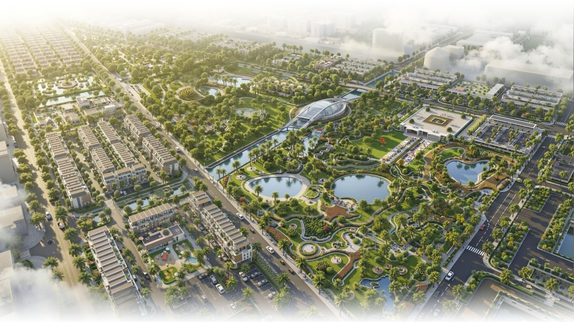 Phối cảnh khu đô thị Vinhomes Sài Gòn Park Hóc Môn nhìn từ trên cao 2026