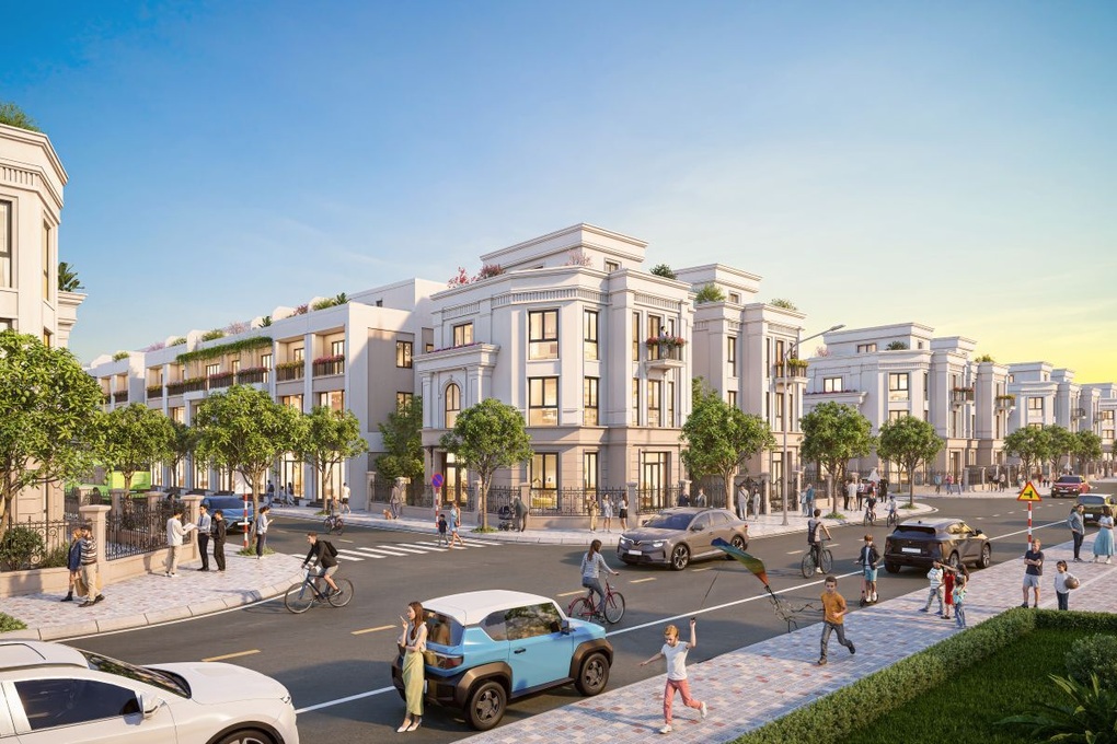 Dãy biệt thự, nhà phố mặt tiền rộng tại Vinhomes Green City phục vụ an cư và kinh doanh