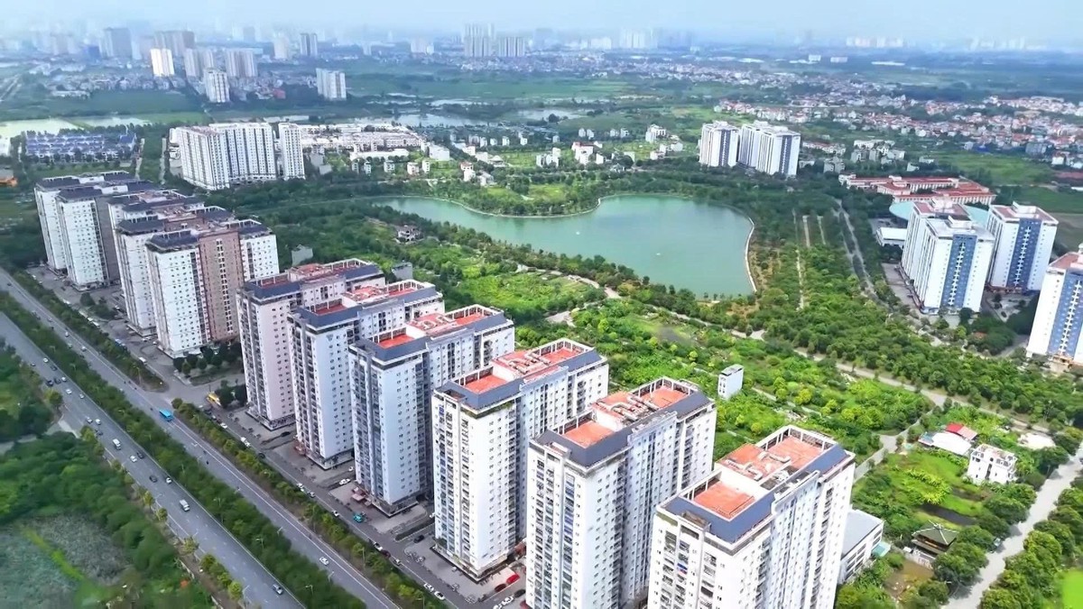 Toàn cảnh khu đô thị hiện hữu tại Hà Nội nhìn từ trên cao, gần khu vực phía Nam Thủ đô nơi Vinhomes đề xuất dự án mới